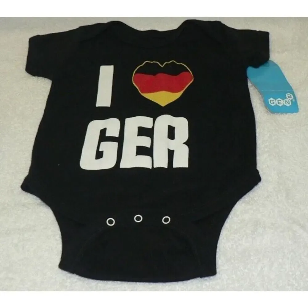 Gen2 Toddler One Piece‎ Short Sleeve I Love Germany 12 Months Black